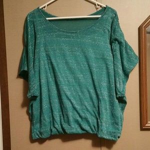 Plus size shimmery top